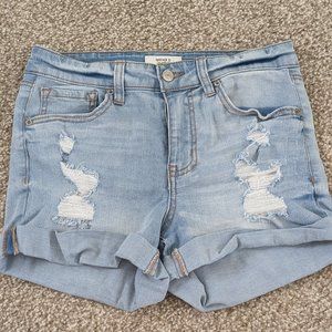 Distressed Denim Shorts